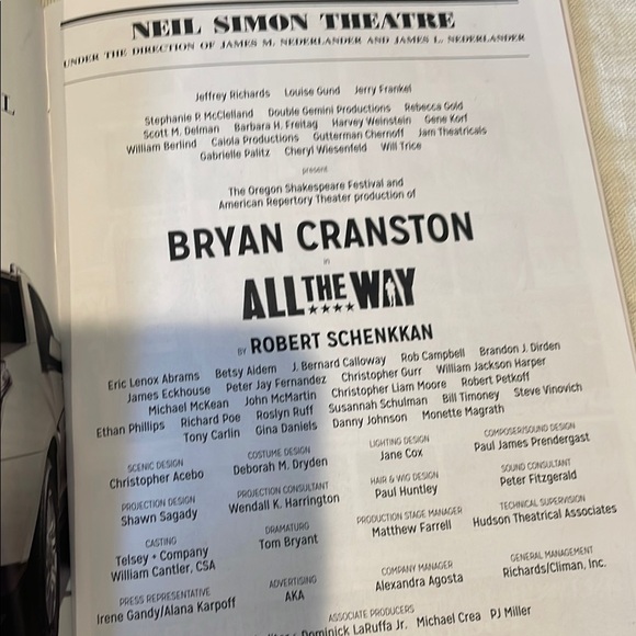 Playbill from Neil Simon Theatre starring Bryan Cranston 2014 - Picture 3 of 3
